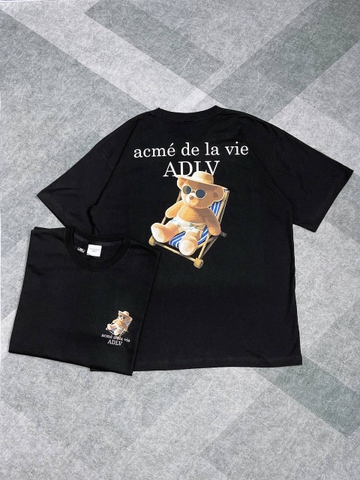 ÁO ADLV BEACH BEAR SHORT SLEEVE T-SHIRT BLACK - Áo thun cổ tròn tay lỡ màu đen