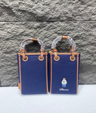 Túi WHOAU Steve Mini Square Crossbag Navy - Túi đeo chéo có quai màu xanh đen