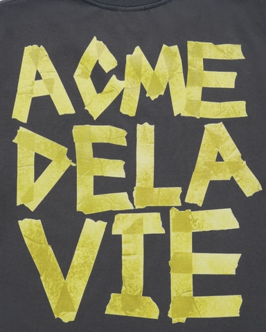 ÁO ADLV TAPE TYPOGRAPHIC CHARCOAL T-SHIRT - ÁO THUN CỔ TRÒN TAY LỠ MÀU THAN CHỈ