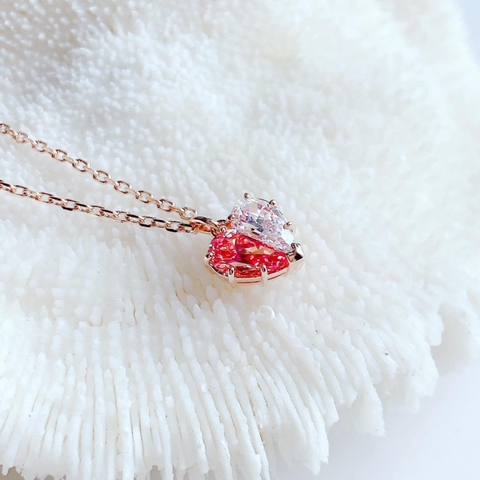 SWAROVSKI Gema Heart necklace (Heart, Pink, Rose gold-tone plated) - Dây cổ, dây chuyền tim ghép trắng và hồng - SWAROVSKI - JEWELRY NECKLACE