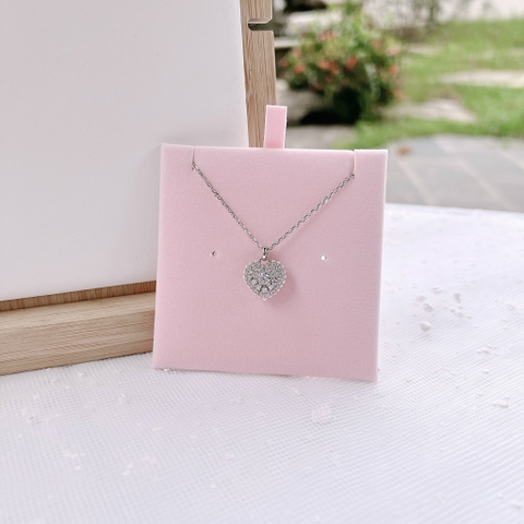 SWAROVSKI Hyperbola pendant (Heart, Crystal pearl, Rhodium plated) - Dây cổ, dây chuyền trái tim, pha lê trắng - JEWELRY NECKLACE