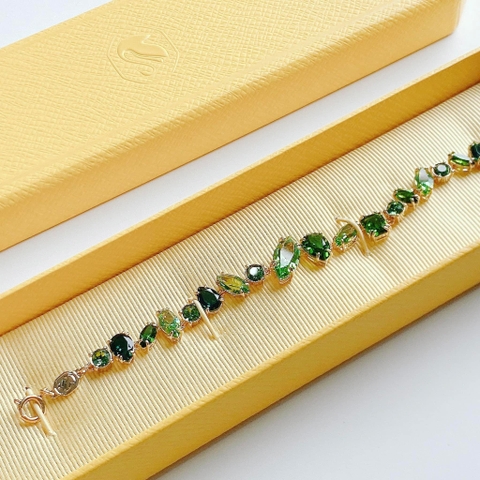 SWAROVSKI Gema bracelet (Mixed cuts, Green, Gold-tone plated) - Vòng/lắc tay SWAROVSKI - JEWELRY
