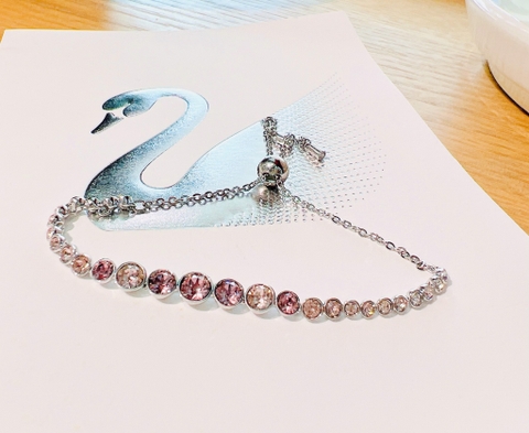 SWAROVSKI Emily bracelet (Mixed round cuts, Pink, Rose gold-tone plated) - Vòng/lắc tay pha lê hồng - SWAROVSKI - JEWELRY