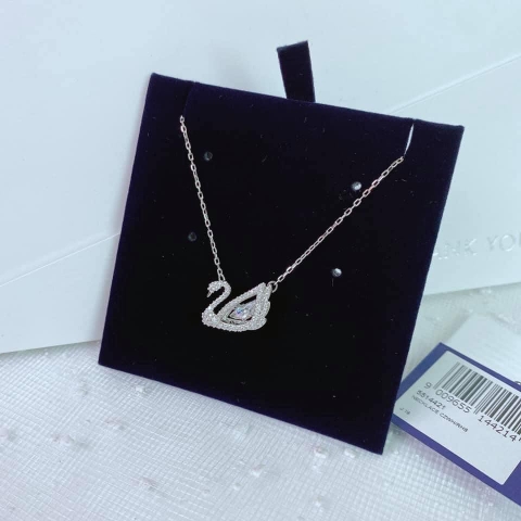 SWAROVSKI Dancing Swan necklace (Swan, White, Rhodium plated) - Dây cổ, dây chuyền SWAROVSKI - JEWELRY NECKLACE