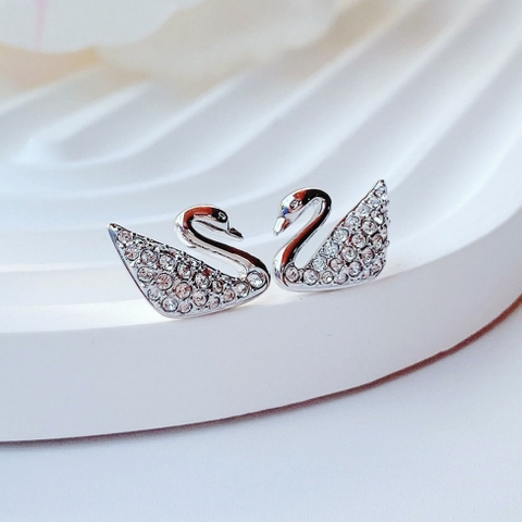SWAROVSKI Iconic Swan earrings (Swan, White, Rhodium plated) - Khuyên tai thiên nga trắng - SWAROVSKI - JEWELRY