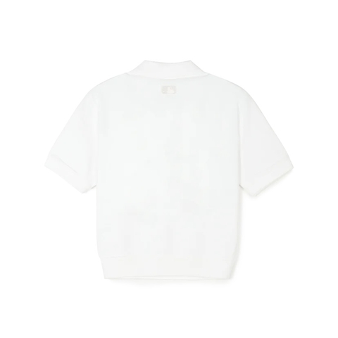 Áo MLB Polo Crop Heart NY Logo Shirt White