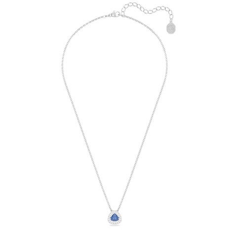 SWAROVSKI Una necklace (Trilliant cut, Blue, Rhodium plated) - Dây cổ, dây chuyền, pha lê xanh chuyển động - JEWELRY NECKLACE