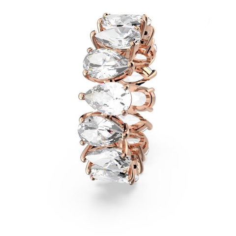 SWAROVSKI Vittore ring (Drop cut, White, Rose gold-tone plated) - RINGS - Nhẫn pha lê cắt giọt - SWAROVSKI JEWELRY