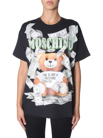 ÁO MOSCHINO DOLLAR TEDDY BEAR BLACK T-SHIRT