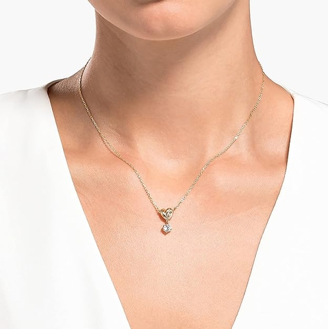 SWAROVSKI Lifelong Heart pendant (White, Rose gold-tone plated) - Dây cổ, dây chuyền HÌNH TIM PHỐI ĐÁ - SWAROVSKI - JEWELRY NECKLACE