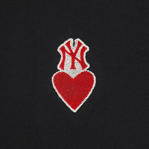 Áo MLB Polo Crop Heart NY Logo Shirt Black