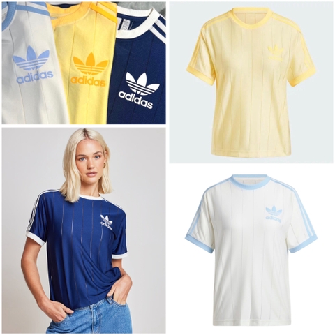 ÁO THUN ADIDAS 3-STRIPES TEE T-SHIRT - DARK BLUE / YELLOW / WHITE BABY BLUE - XANH ĐẬM / VÀNG / TRẮNG XANH BIỂN