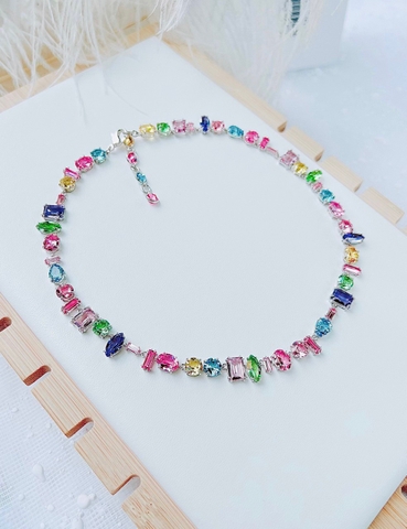SWAROVSKI Gema necklace (Mixed cuts, Multicolored, Rhodium plated) -  Dây cổ, dây chuyền SWAROVSKI - JEWELRY NECKLACE