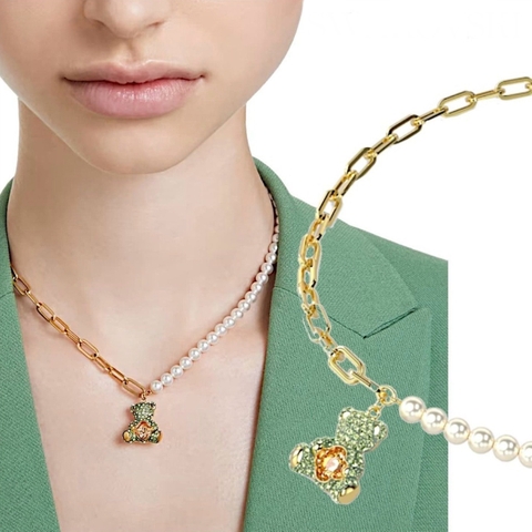 SWAROVSKI Teddy pendant (Bear, Multicolored, Gold-tone plated) - Dây cổ, dây chuyền SWAROVSKI - JEWELRY NECKLACE