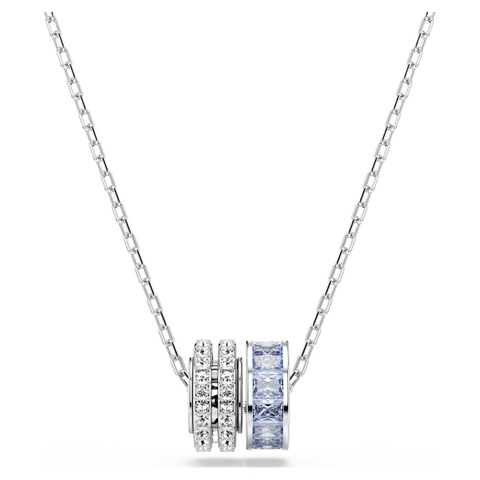 SWAROVSKI Connexus pendant (Mixed cuts, ‘Love is around’, Rhodium) (bản dây và mặt cỡ nhỏ vừa) - Dây cổ, chuyền, vòng tròn đính đá pha lê xanh, trắng - JEWELRY NECKLACE