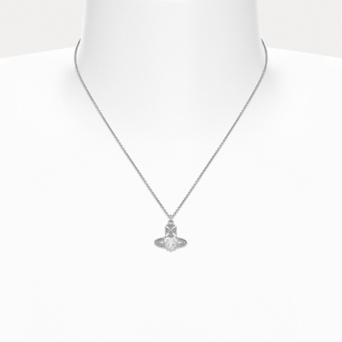 CHÍNH HÃNG - VIVIENNE WESTWOOD Ariella Pendant Necklace - Dây cổ/chuyền, đá CZ trắng trái tim - JEWELRY