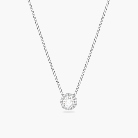 SWAROVSKI Angelic pendant (Round cut, White, Rhodium plated) - Dây cổ, dây chuyền đá tròn - SWAROVSKI - JEWELRY NECKLACE