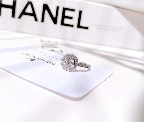 SWAROVSKI Angelic ring (Round cut, White, Rhodium plated) - RINGS - Nhẫn pha lê trắng - JEWELRY