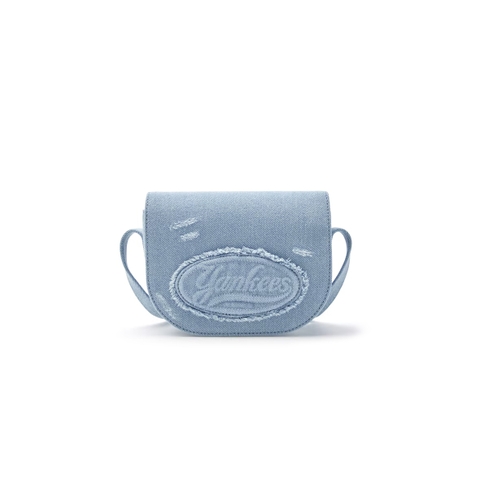 MLB Lettering vintage denim cross bag New York Yankees - Túi đeo chéo màu xanh