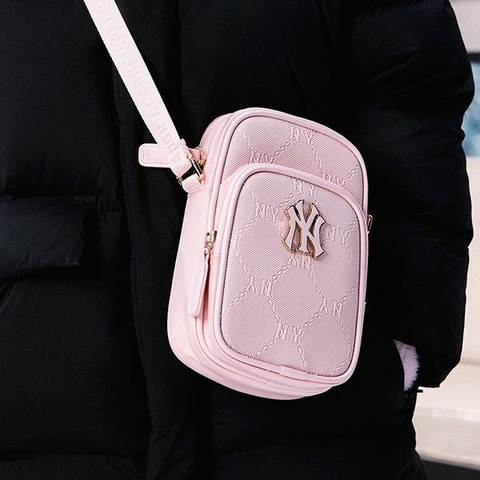 Túi MLB Diamond Monogram New York Yankees Cross Bag 7ACRMDD4N-50PKM Màu Hồng