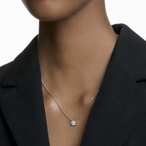 SWAROVSKI Matrix pendant (Trilliant cut, White, Rhodium plated) - Dây cổ, dây chuyền pha lê trắng - JEWELRY NECKLACE