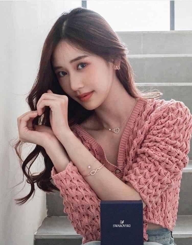 SWAROVSKI Hyperbola set (Infinity and heart, White, Mixed metal finish) - EARRINGS & NECKLACE - Khuyên tai + dây cổ hình trái tim vô cực - JEWELRY