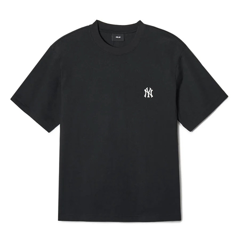 Áo MLB New York Yankees NY Basic Black T-Shirt - Áo thun cổ tròn tay lỡ màu đen, chữ NY