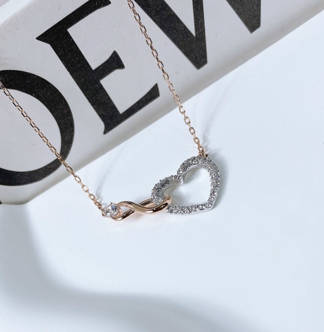 SWAROVSKI Hyperbola necklace (Infinity and heart, White, Mixed metal finish) - Dây cổ, dây chuyền, hình tim vô cực vĩnh cửu - JEWELRY NECKLACE