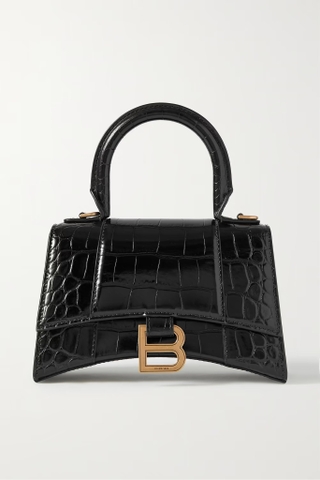 TÚI BALENCIAGA HOURGLASS XS CROC BLACK (da CROC)