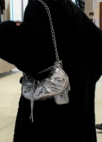 TÚI BALENCIAGA LE CAGOLE CHAIN BAG XS SILVER