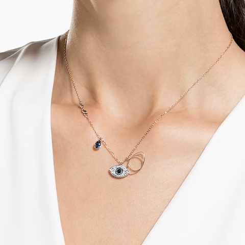 SWAROVSKI Symbolica pendant (Evil eye, Blue, Mixed metal finish) - Dây cổ, dây chuyền biểu tượng hình mắt - JEWELRY NECKLACE