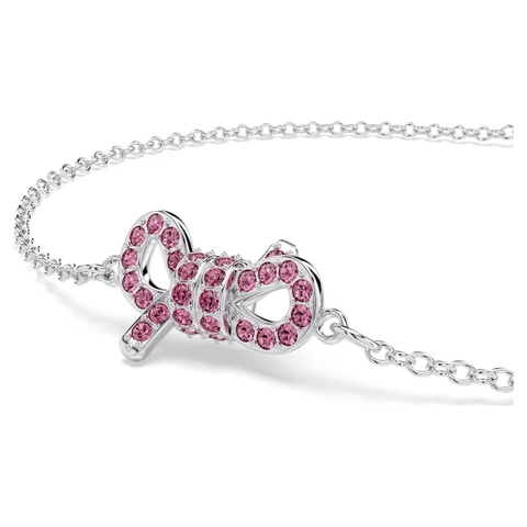 SWAROVSKI Lifelong Bow bracelet (Bow, Pink, Rhodium plated) - Vòng, lắc tay, hình nơ, pha lê hồng - JEWELRY BRACELET