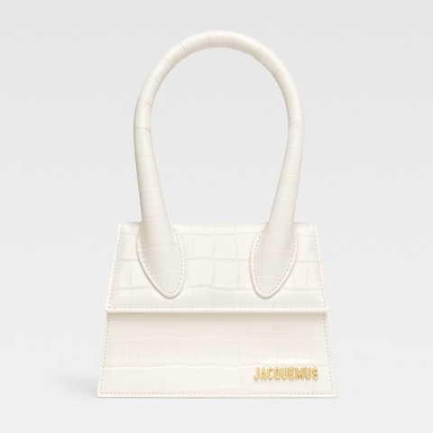 Túi Jacquemus Chiquito Moyen Croc IVORY(size 18cm)
