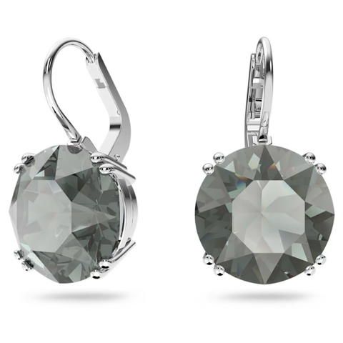SWAROVSKI Millenia drop earrings (Round cut, Black, Rhodium plated) - Khuyên tai pha lê đen, cắt tròn - JEWELRY