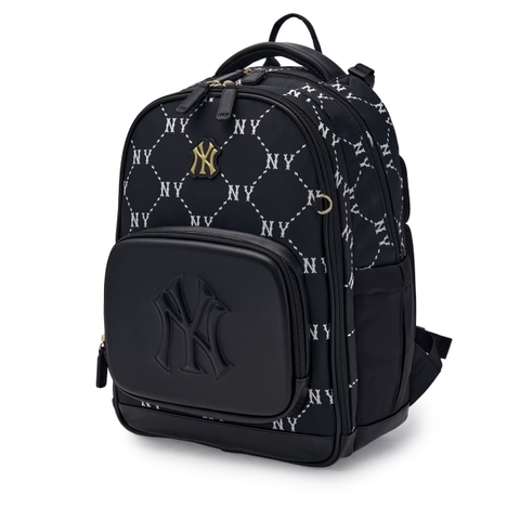MLB Dia Monogram School Bag Set (backpack + tote cross bag) NY NEWYORK Black - Bộ gồm 2 món (Balo + Túi) màu đen