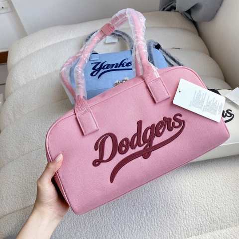 Túi MLB Varsity Cursive Denim Shoulder Bag Pink/Blue/White - Túi xách, đeo vai màu hồng/xanh/trắng