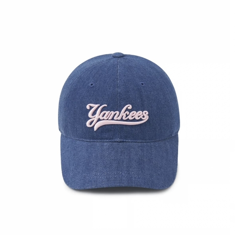 Mũ MLB Varsity Cultive Lettering Denim Unstructured Ball Cap New York Yankees - Mũ lưỡi trai, nón kết màu xanh denim