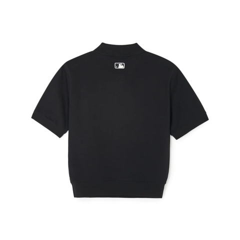 Áo MLB Polo Crop Heart NY Logo Shirt Black