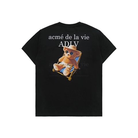 ÁO ADLV BEACH BEAR SHORT SLEEVE T-SHIRT BLACK - Áo thun cổ tròn tay lỡ màu đen