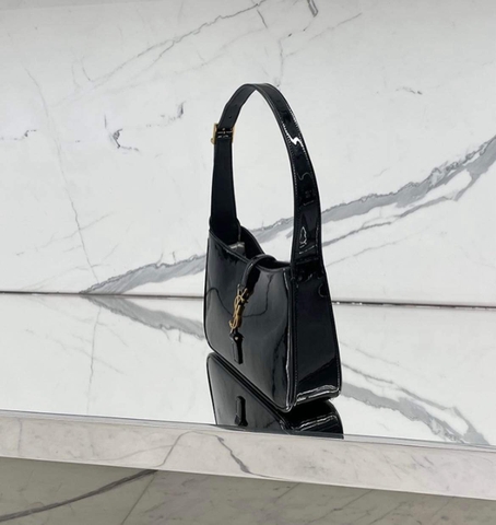 TÚI YSL LE 5 A7 HOBO BAG BLACK DA BÓNG (size 23x16cm)