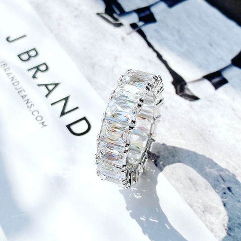 SWAROVSKI Vittore ring (Rectangular cut, White, Rhodium plated) - RINGS - Nhẫn kiểu đá pha lê - SWAROVSKI JEWELRY