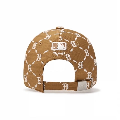 Mũ MLB Diamond Monogram Jacquard Structure Ball Cap B Boston Redsox Camel - Mũ lưỡi trai, nón kết màu nâu camel