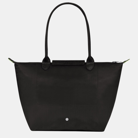 LARGE SIZE - TÚI LONGCHAMP LE PLIAGE NOIR GREEN L TOTE BAG - BLACK - Túi xách màu đen, quai nắp đen