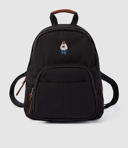 CHÍNH HÃNG - WHOAU Steve Bear Basic Backpack Black - Balo, cặp màu đen