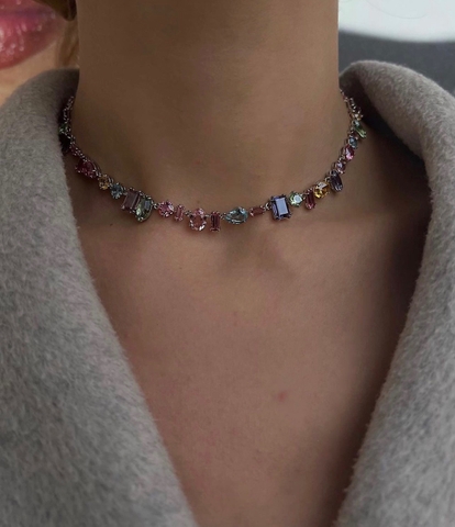 SWAROVSKI Gema necklace (Mixed cuts, Multicolored, Rhodium plated) -  Dây cổ, dây chuyền SWAROVSKI - JEWELRY NECKLACE