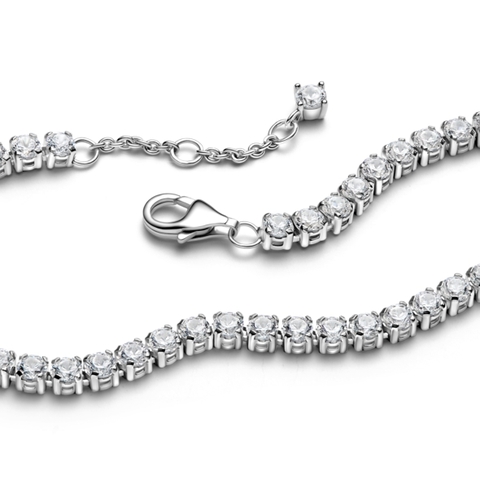 PANDORA Sparkling Tennis Bracelet (Sterling Silver, Zirconia) - Vòng/ lắc tay bạc 925, đính đá CZ trắng