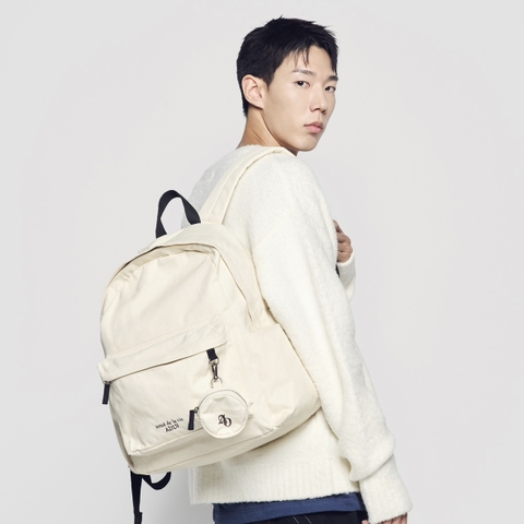 ADLV BASIC LOGO SIMPLE COTTON BACKPACK Cream - Cặp, Balo màu trắng kem