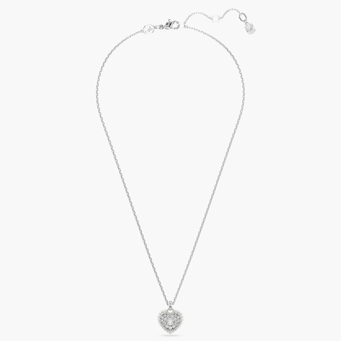 SWAROVSKI Hyperbola pendant (Heart, Crystal pearl, Rhodium plated) - Dây cổ, dây chuyền trái tim, pha lê trắng - JEWELRY NECKLACE