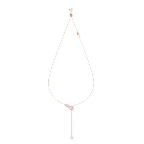 SWAROVSKI Hyperbola Y necklace (Infinity, White, Rose gold-tone plated) - Dây cổ, dây chuyền hình vô cực - JEWELRY NECKLACE