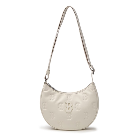 Túi MLB Classic Monogram New Emboss Cross Bag B Boston Cream - Túi xách, đeo chéo màu trắng kem